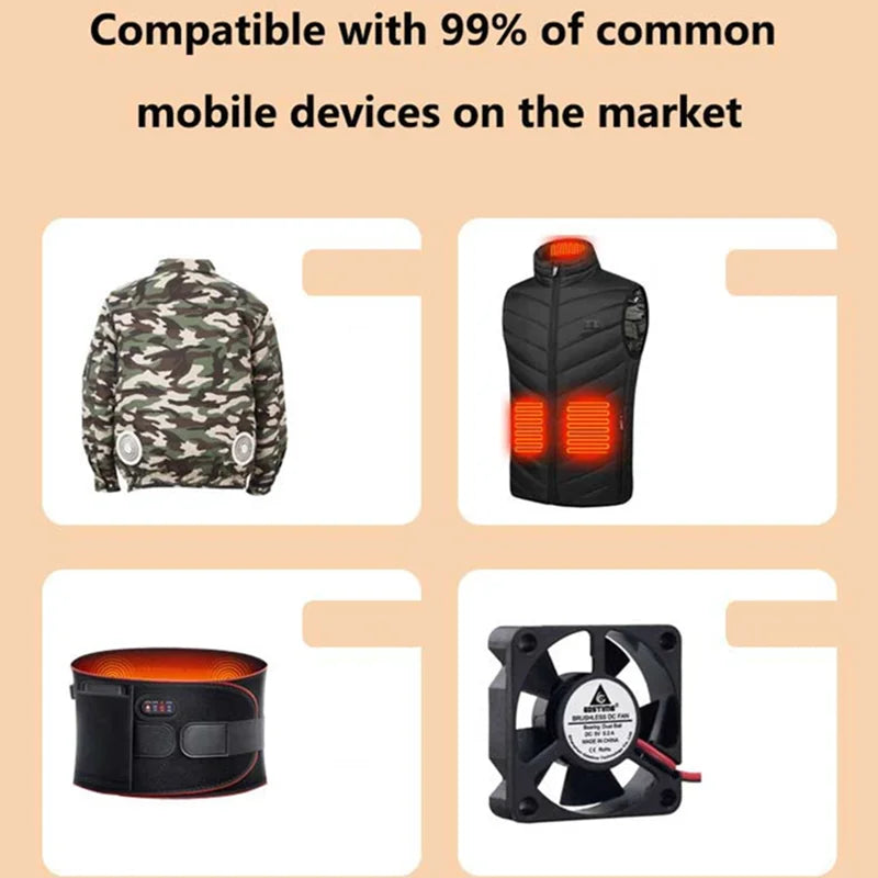 Power Bank for Heated Riding Gear — DC 7.4V for Heated Vest, Jacket & Gloves