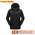 USB Heated Jacket – 10 Heating Zones | Men & Women | Hooded Winter Coat