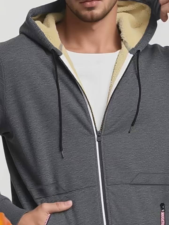 CFMOTO Sherpa-Lined Zip-Up Hoodie | Warm Fleece Motorcycle Hoodie